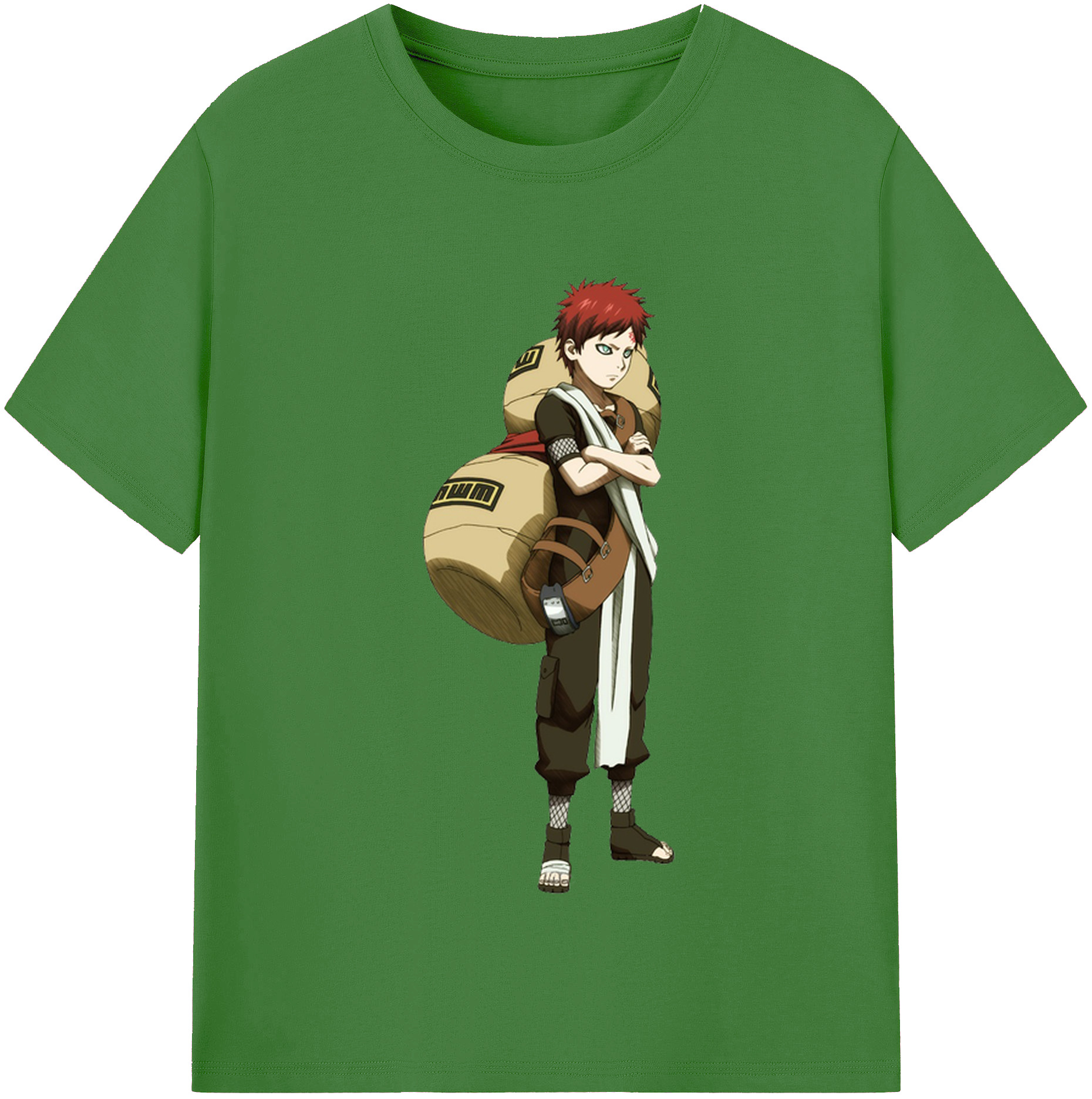 （画像用） NARUTO -ナルト- ガアラ Gaara レディースカジュアルプリントTシャツ（綿100％）